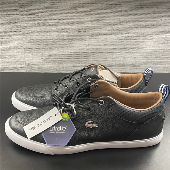 Lacoste Men's Black Sneakers with White Accents - Picture 4 of 9